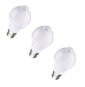 B22 7W Auto PIR Motion + Light Sensor Detection LED Light Lamp Globe Bulb[Pack Of 3] 1
