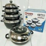 10PC Cookware Set Black – Non-Stick Cooking Pots & Pans Set Kenya